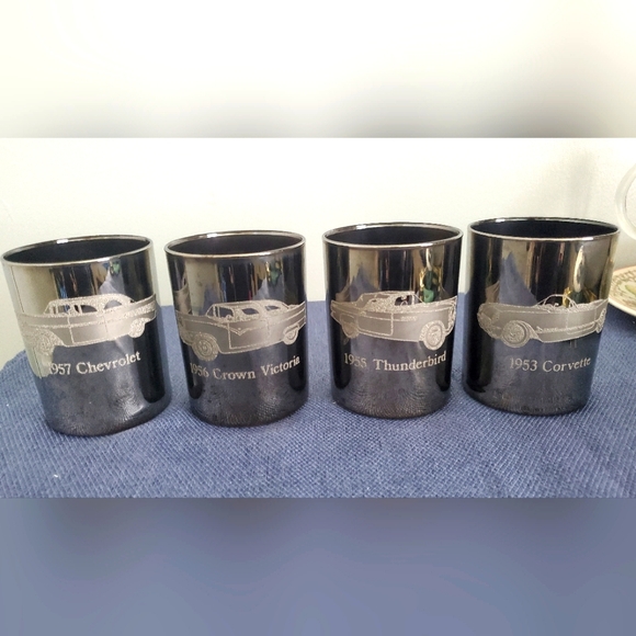 Chrome cocktail glasses.